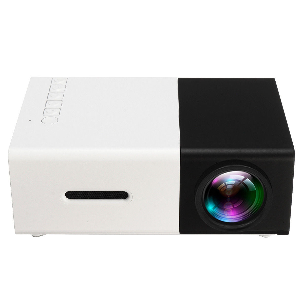YG300 Mini Portable 1080P HD LED Projector Video Home Cinema Projector with PC Laptop USB / TF / AV / HDMI Input - Black / EU Plug